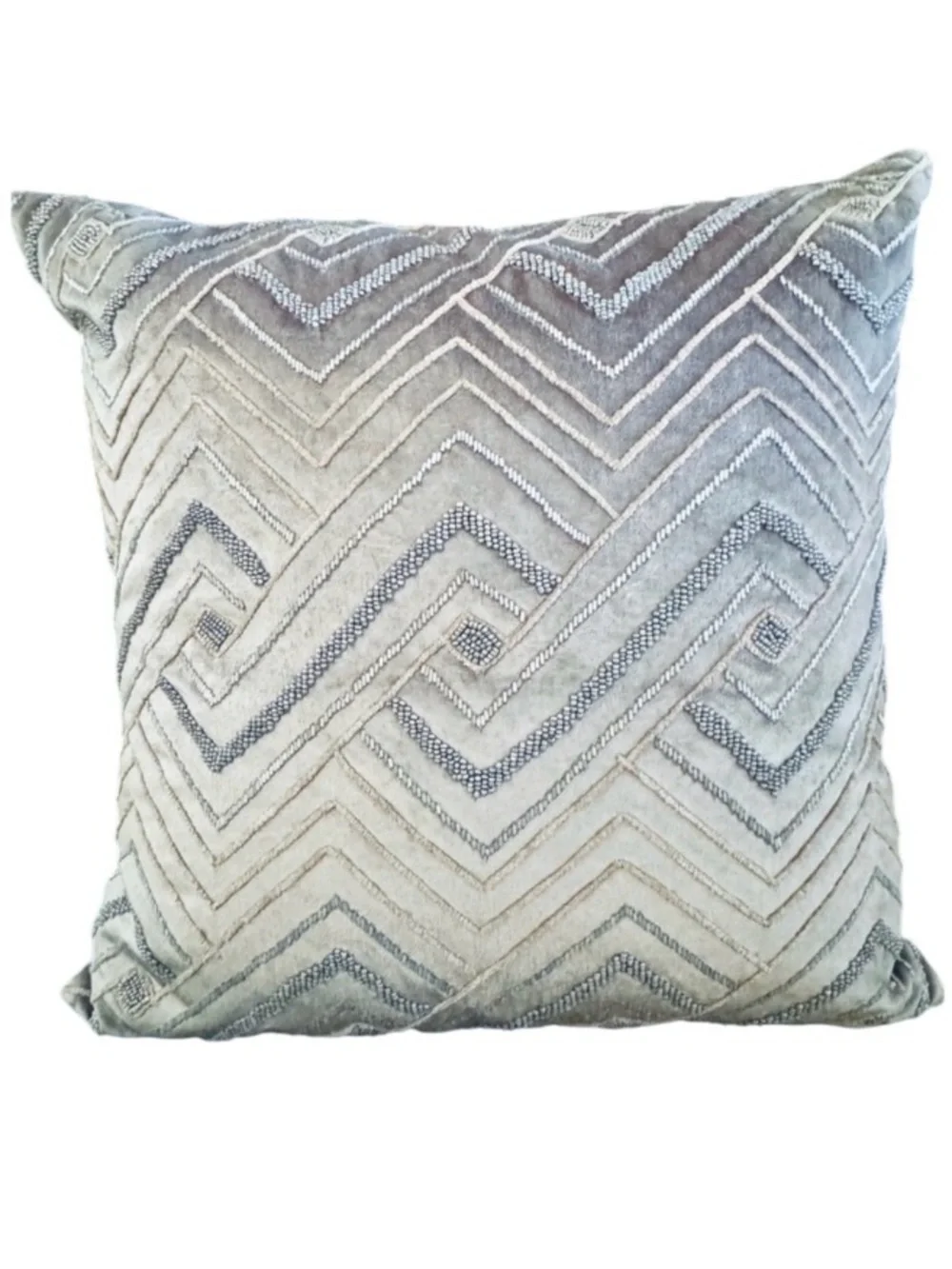 Z Gallerie 24 inch Pillow Cover Sham Lavender Purple Accent Beaded Velvet Luxury